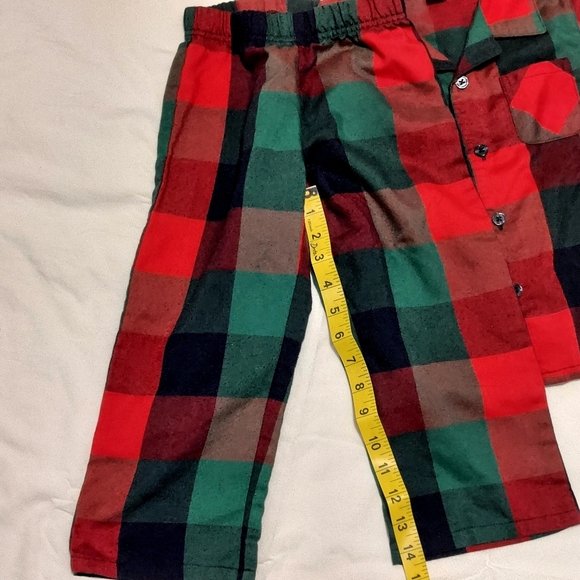 Old Navy Toddler Christmas Plaid Pajama Set - Red and Green 3T - Picture 4 of 4